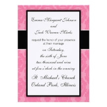 pink formal damask design custom invite