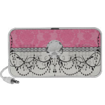 pink formal damask design speaker