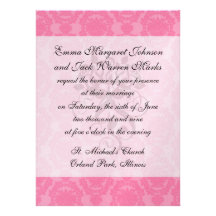 pink formal damask pattern announcement
