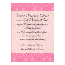 pink formal damask pattern custom invites