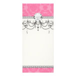 pink formal damask pattern custom rack card
