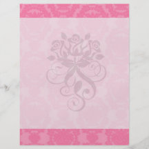 pink formal damask pattern full colour flyer