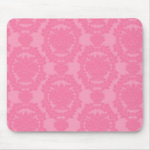 pink formal damask pattern mouse pads