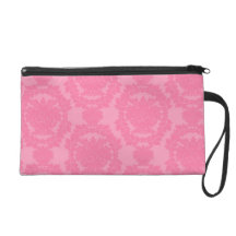 pink formal damask pattern wristlet