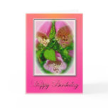 Pink Foxgloves Happy Birthday Card