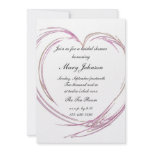 Pink Fractal Heart Bridal Shower Invitation