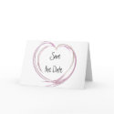 Pink Fractal Heart Save the Date Announcement cards