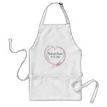 Pink Fractal Heart Wedding aprons