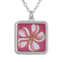 PINK FRANGIPANI PERSONALISED NECKLACE
