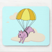 Pink French Bulldog Umbrella Fun Mousepad
