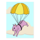 Pink French Bulldog Umbrella Fun Postcard