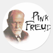 Pink Freud Round Stickers