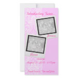 Pink Frilly Lace Twin Photo Announcement Cards