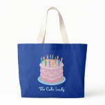 Pink Frosting Bakery-style Birthday Cake Canvas Bag