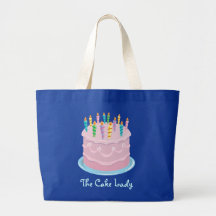 Pink Frosting Bakery-style Birthday Cake Canvas Bag