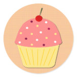 Pink Frosting Cupcake with Background stickers