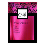 PINK FUCHSIA SILK DAMASK CLOTH ,SQUARE MONOGRAM business cards