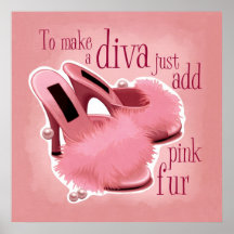 Pink fur slippers poster