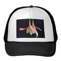 Pink fuschia flower trucker hat