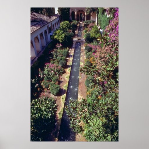 Pink Generalife, The Alhambra, Granada, Spain flow Poster