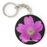 Pink Geranium Keychain