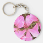 Pink Geranium Keychain
