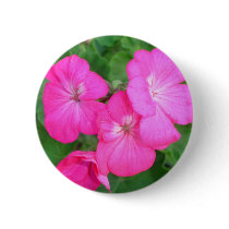 Pink Geraniums Button