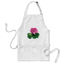 Pink Geraniums with Dew Apron