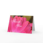 Pink Gerbena Floral Thank You Card