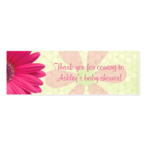 Pink Gerber Daisy Baby Shower Favour Tags