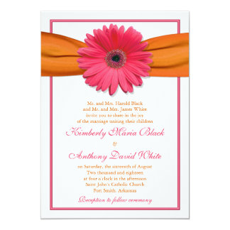 Watermelon pink wedding invitations