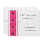 Pink Gerber Daisy RSVP Wedding Invitation
