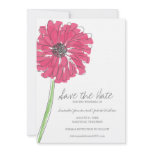 Pink Gerber Daisy Save the Date invitations