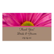 Pink Gerber Daisy Wedding Favour Tags Business Card Templates