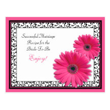 Pink Gerber Recipe Card for a Successful Marriage Postcard