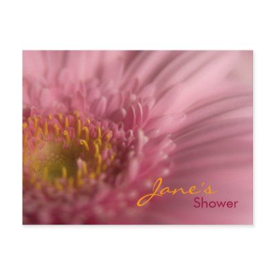Pink Gerbera • Bridal Shower Invitation Postcard by SabineStGreetings