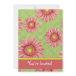 Pink Gerbera Daisy Baby Shower Invitation