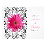 Pink Gerbera Daisy Floral RSVP Reply Card Custom Announcement