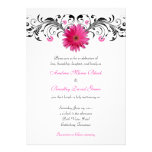 Pink Gerbera Daisy Floral Wedding Invitation