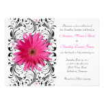 Pink Gerbera Daisy Floral Wedding Invitation