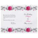 Pink Gerbera Daisy Floral Wedding Program flyers