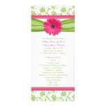 Pink Gerbera Daisy Green Floral Wedding Program Personalized Rack Card