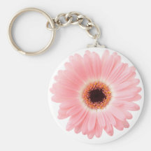 Pink Gerbera Daisy Keychains