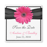 Pink Gerbera Daisy Monogram Wedding Magnet