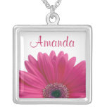 Pink Gerbera Daisy Necklace