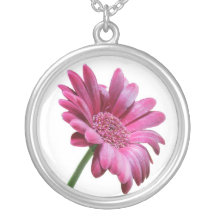 Pink Gerbera Daisy Necklace