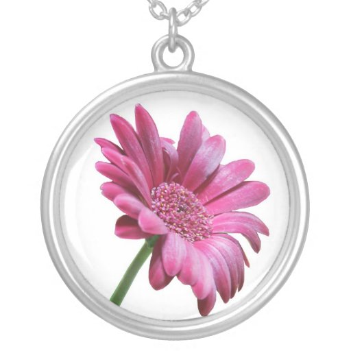 Pink Gerbera Daisy Necklace