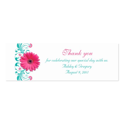 Pink Gerbera Daisy Special Occasion Favour Tags Business Cards