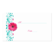 Pink Gerbera Daisy Special Occasion Place Card Business Card Template