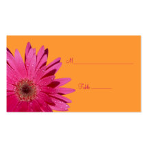 Pink Gerbera Daisy Special Occasion Place Card Business Card Template